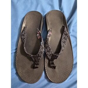 Mens Chaco Chillos Black Outdoor Comfort Flip Flops Sandals Size 11 Geometric